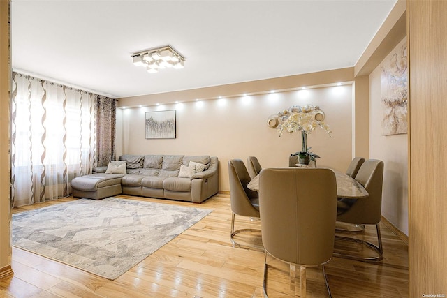 living room with light hardwood / wood-style floors