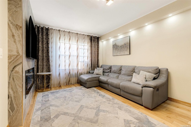 living room featuring hardwood / wood-style flooring