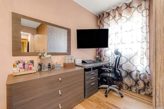 office featuring light wood-type flooring