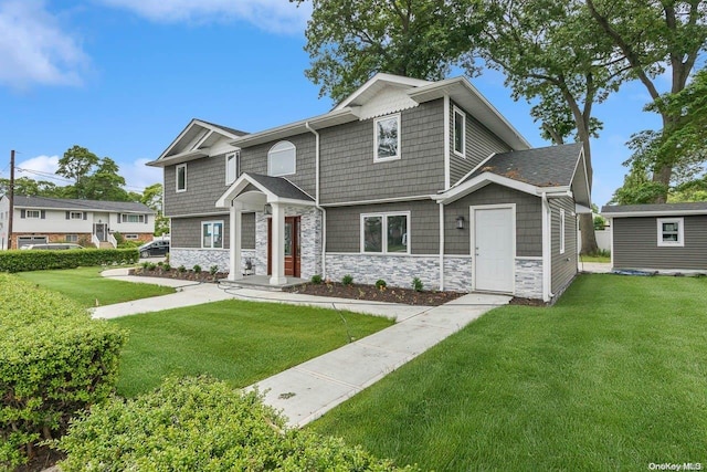 view of front of house with a front yard