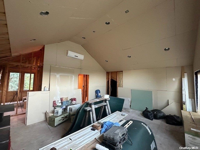 interior space with a wall mounted AC