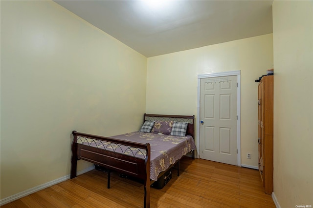 bedroom featuring light wood-type flooring