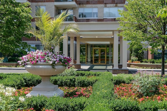 entrance to property featuring french doors