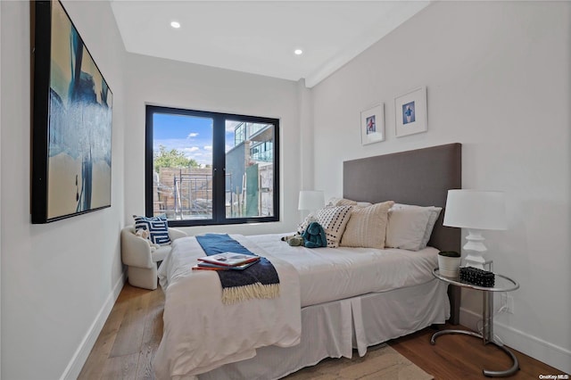 bedroom featuring light hardwood / wood-style floors