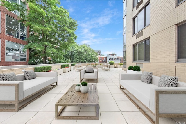 view of patio with an outdoor living space