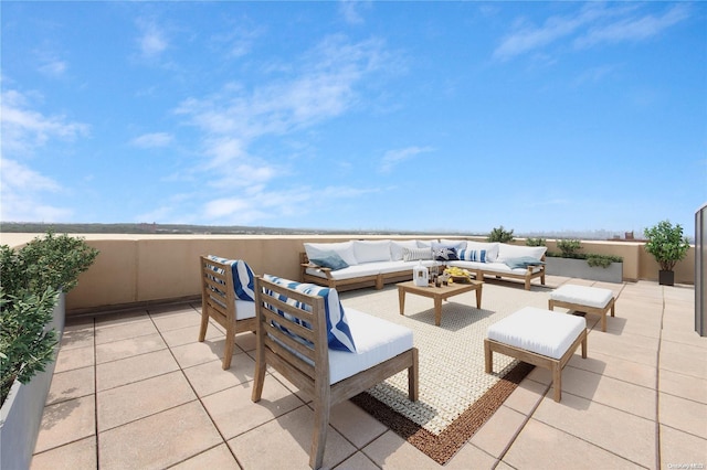 view of patio with an outdoor living space