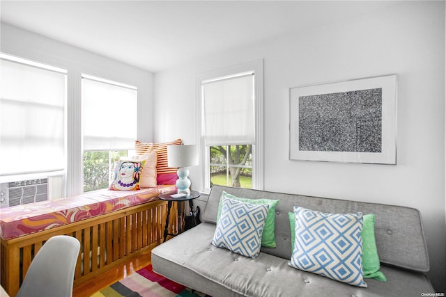 interior space with hardwood / wood-style floors