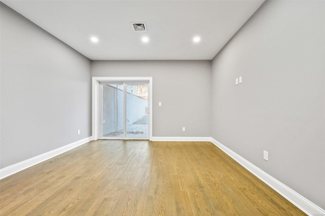 empty room featuring light wood-type flooring