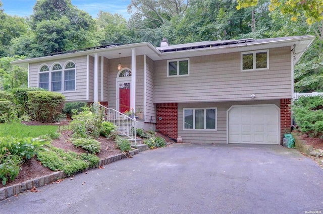 bi-level home with a garage