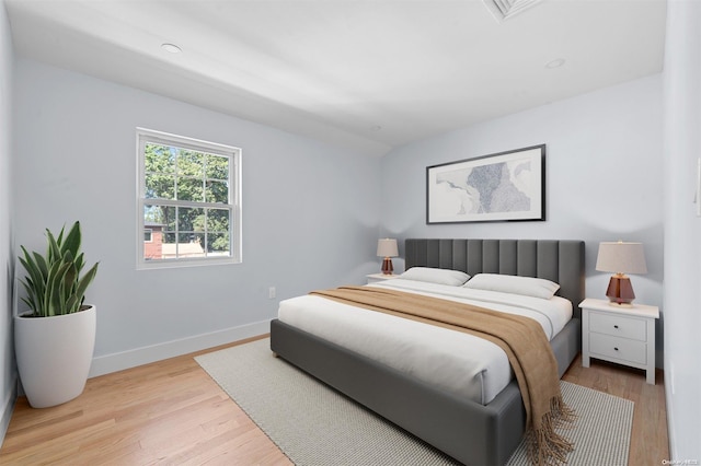 bedroom featuring light hardwood / wood-style flooring