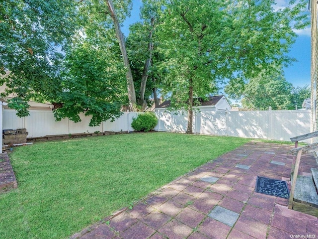 view of yard featuring a patio