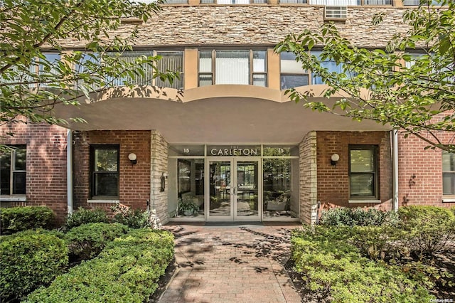 property entrance with french doors