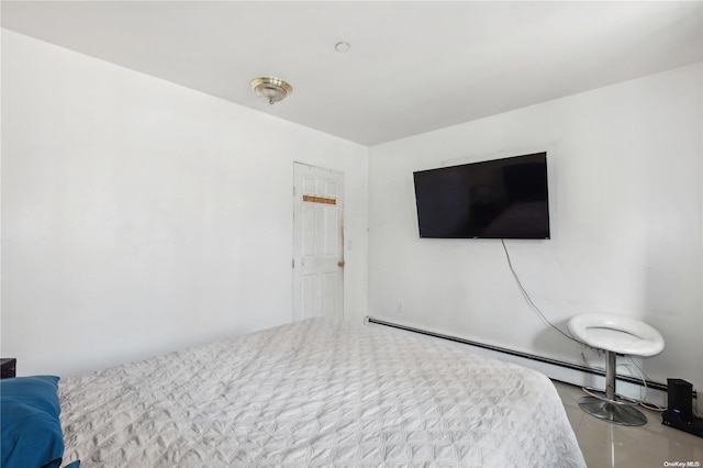 bedroom featuring a baseboard radiator