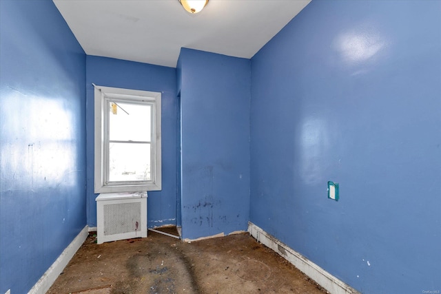 empty room with radiator heating unit