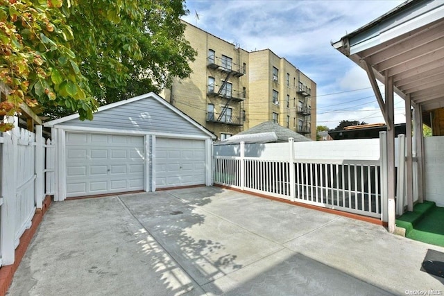 view of garage