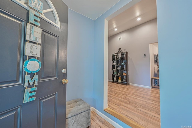 entrance foyer with hardwood / wood-style flooring