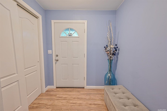 foyer featuring light wood-type flooring