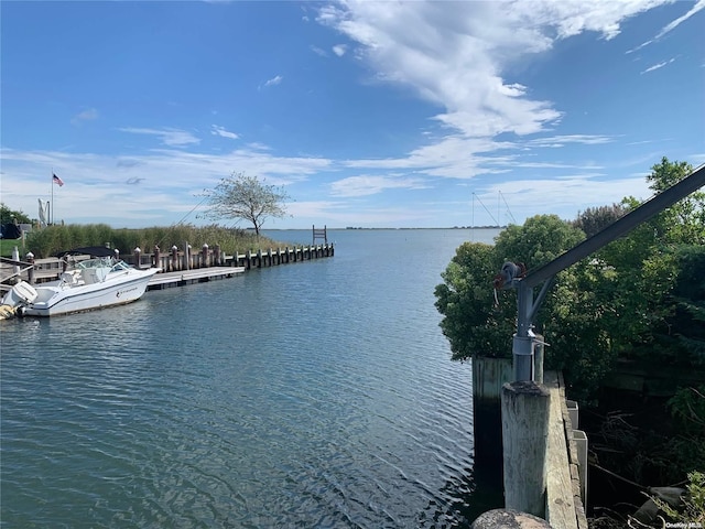 water view featuring a boat dock