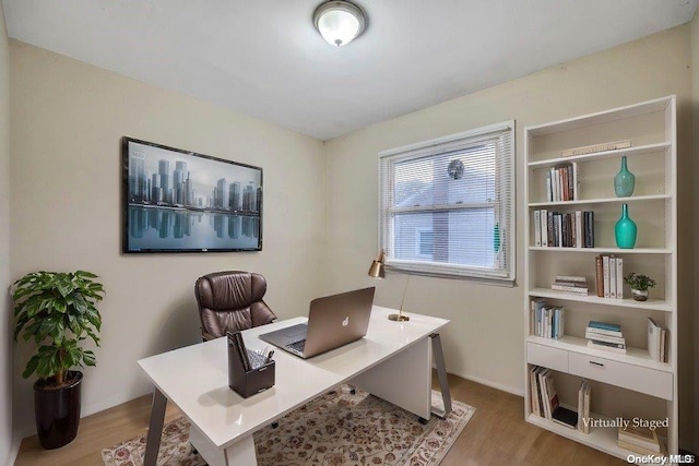 office featuring light hardwood / wood-style floors