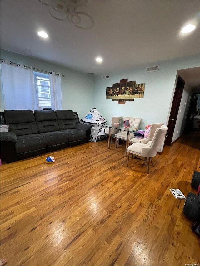 living room featuring wood-type flooring