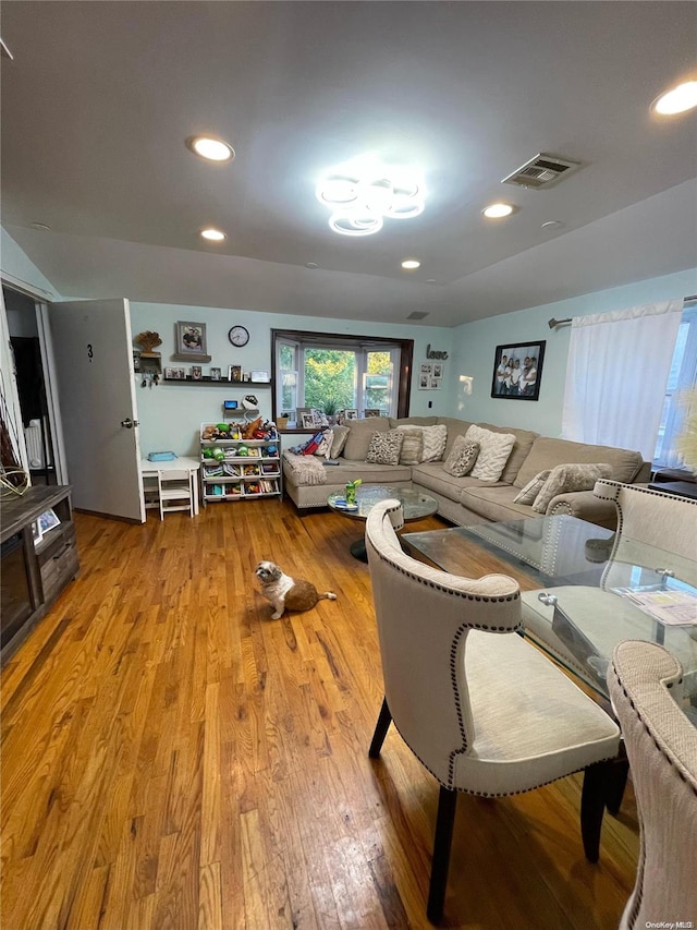 living room featuring hardwood / wood-style flooring