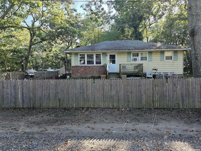 view of single story home