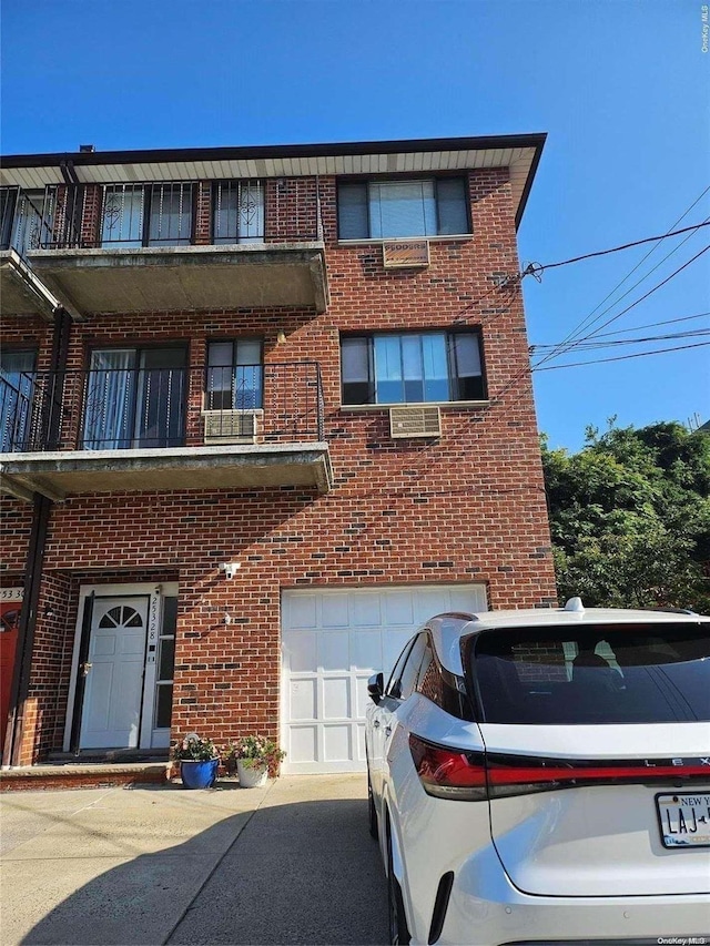 view of property featuring a garage