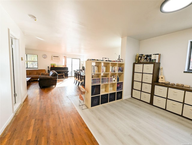 interior space with light hardwood / wood-style floors