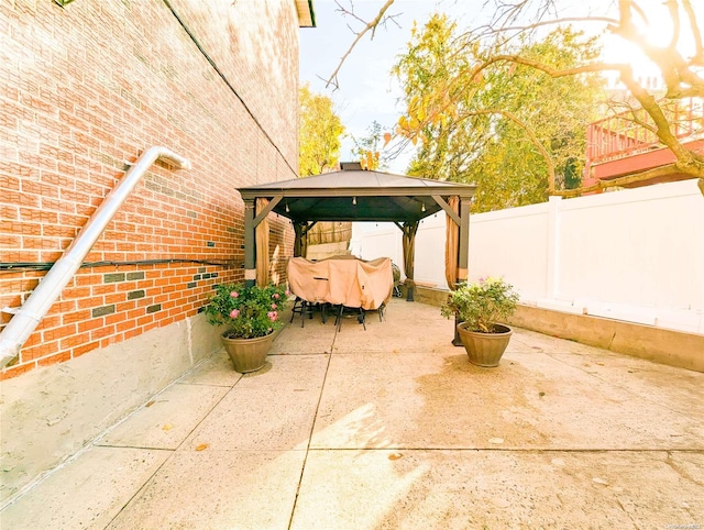 view of patio with a gazebo