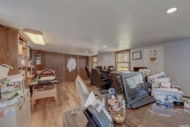 interior space with light hardwood / wood-style flooring