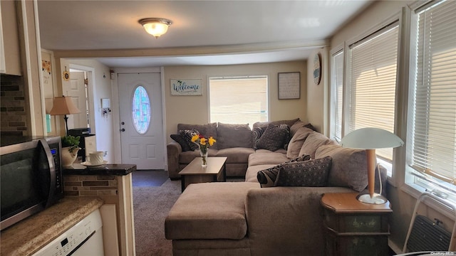 view of carpeted living room