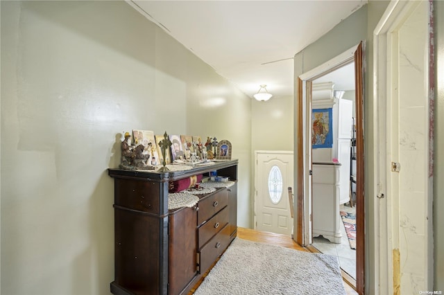 bathroom featuring hardwood / wood-style floors