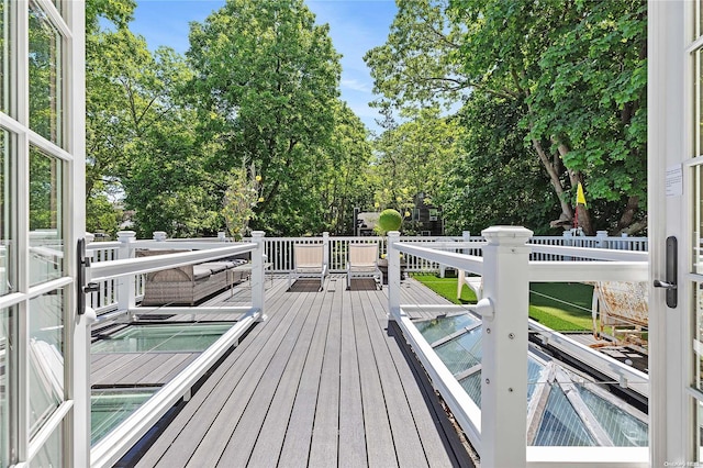 view of wooden deck