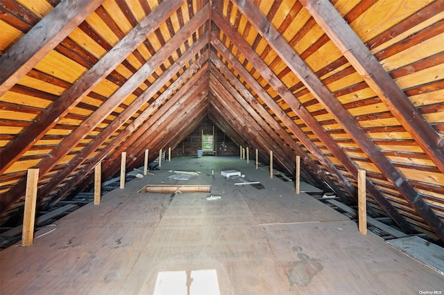 view of attic