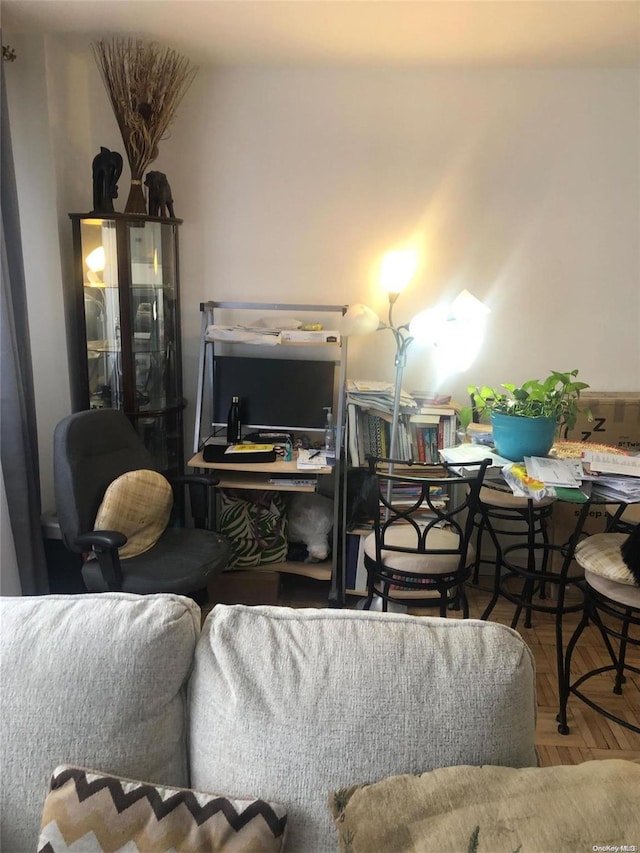 living room with wood-type flooring