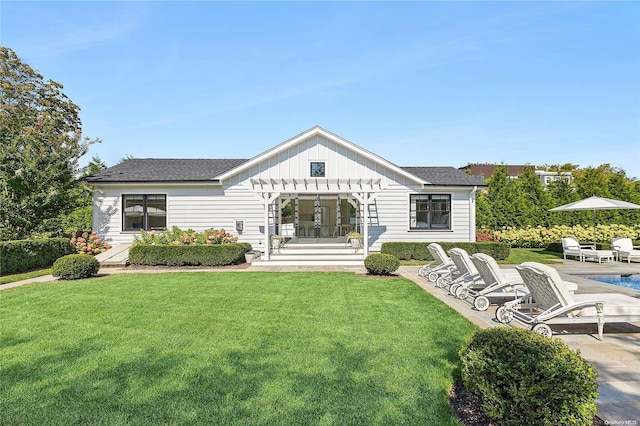 exterior space with a yard and a patio