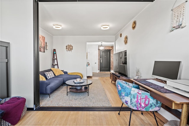 office space featuring wood-type flooring