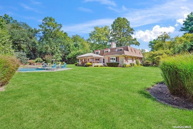 view of yard featuring a gazebo