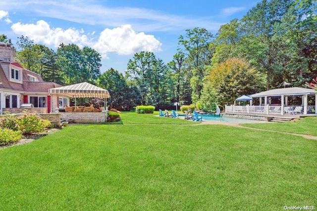 view of yard featuring a gazebo