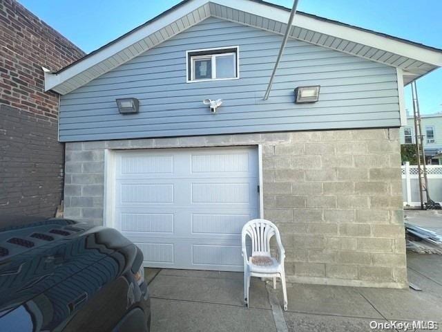 view of garage