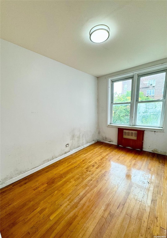 empty room with light wood-type flooring