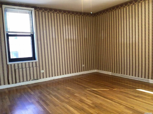 spare room with hardwood / wood-style floors