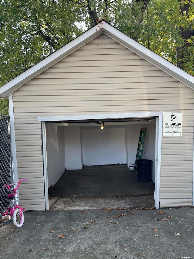 view of garage