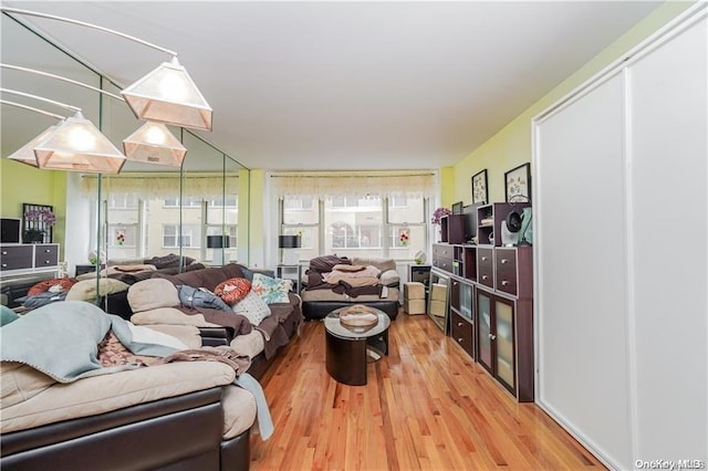 living room featuring light hardwood / wood-style flooring