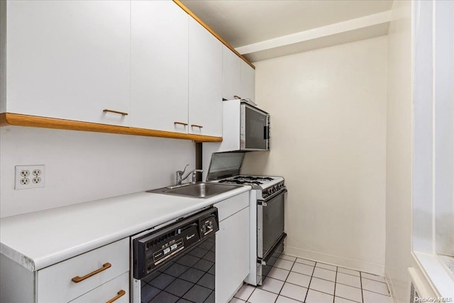 kitchen with white cabinets, dishwasher, sink, and gas range gas stove