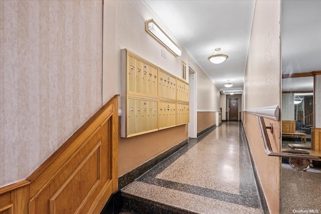 interior space with mail boxes