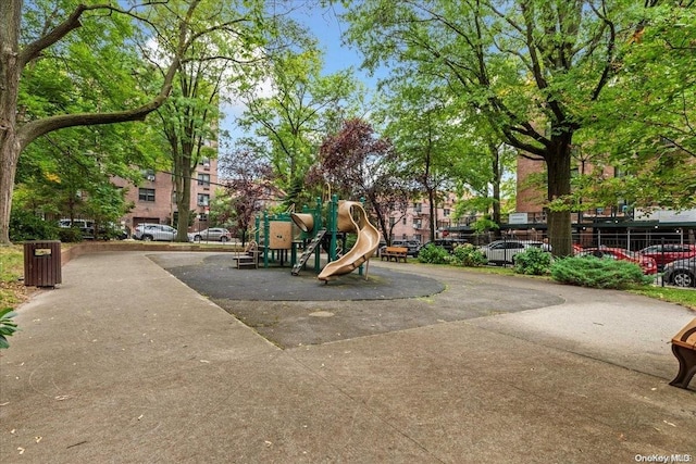 view of community with a playground