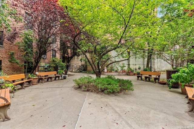 view of community with a patio area