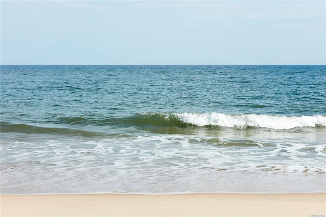 view of water feature featuring a beach view