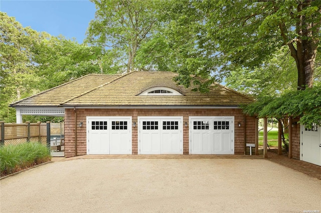 view of garage